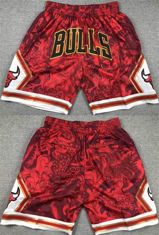 Men%27s Chicago Bulls Red Shorts (Run Small)->nba shorts->NBA Jersey